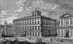 Palazzo Mattei di Giove (Antici-Mattei) Incisione di Giuseppe Vasi, sec. XVIII